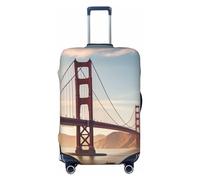 Dwrepo Golden Gate Bridge Housse de bagage élastique lavable anti-rayures en élasthanne pour bagages de 45,7 à 81,3 cm, Noir , L