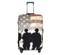 Dwrepo Housse de bagage à motif américain de jour des forces armées, housse de valise élastique lavable, anti-rayures, protection en élasthanne, housses de bagages de voyage pour bagages de 45,7 à