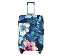 Dwrepo Housse de bagage à motif floral bleu élastique lavable anti-rayures en élasthanne pour bagages de 45,7 à 81,3 cm, Noir , M