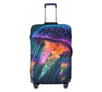 Dwrepo Housse de bagage à motif méduses colorées - Housse de protection extensible anti-rayures - Lavable - Pour bagages de 45,7 à 81,3 cm, Noir , M