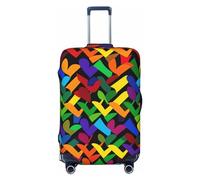 Dwrepo Housse de bagage arc-en-ciel Gay Pride élastique lavable anti-rayures protection de valise en élasthanne pour bagages de 45,7 à 81,3 cm, Noir , M