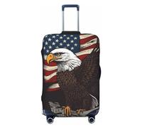 Dwrepo Housse de bagage avec motif aigle patriotique des États-Unis avec drapeau américain, housse de valise élastique lavable, anti-rayures, protection de bagages en élasthanne, housses de bagages de
