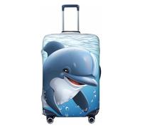 Dwrepo Housse de bagage bébé dauphin élastique lavable housse de valise housse anti-rayures protection de bagages en élasthanne housses de bagages de voyage pour bagages de 45,7 à 81,3 cm, Noir ,