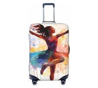 Dwrepo Housse de bagage colorée pour femme, housse de valise élastique lavable, anti-rayures, protection en élasthanne, housses de bagages de voyage pour bagages de 45,7 à 81,3 cm, Noir , M