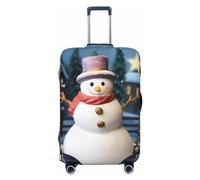 Dwrepo Housse de bagage de Noël avec imprimé bonhomme de neige, housse de protection extensible, anti-rayures, housse de valise de voyage lavable pour bagages de 45,7 à 81,3 cm, Noir , M