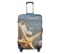 Dwrepo Housse de bagage de plage en forme d'étoile de mer - Élastique et lavable - Anti-rayures - En élasthanne - Pour bagages de 45,7 à 81,3 cm, Noir , x-large