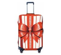 Dwrepo Housse de bagage de voyage, carte-cadeau avec ruban rouge, housses de bagages pour valise, élastique, lavable, extensible, anti-rayures, convient aux bagages de 45,7 à 81,3 cm, Noir , M