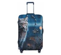 Dwrepo Housse de bagage de voyage Lynx pour valise, élastique, lavable, extensible, anti-rayures, convient aux bagages de 45,7 à 81,3 cm, Noir , L