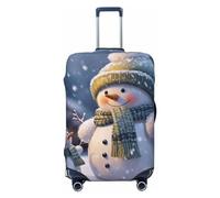 Dwrepo Housse de bagage d'hiver en forme de bonhomme de neige élastique lavable anti-rayures en élasthanne pour bagages de 45,7 à 81,3 cm, Noir , S