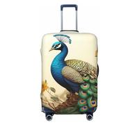 Dwrepo Housse de bagage élastique lavable et résistante à la poussière - Beau paon - Housse de bagage de voyage tendance - Housse de protection épaisse pour bagages de 45,7 à 81,3 cm, Noir , L