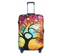 Dwrepo Housse de bagage en forme d'arbre coloré - Élastique et lavable - Anti-rayures - Protection de bagage en élasthanne - Pour bagages de 45,7 à 81,3 cm, Noir , x-large