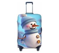 Dwrepo Housse de bagage extensible avec imprimé bonhomme de neige mignon et anti-rayures pour bagages de 45,7 à 81,3 cm, Noir , S