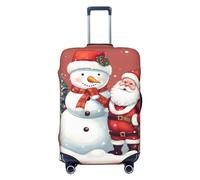 Dwrepo Housse de bagage extensible avec imprimé Père Noël, bonhomme de neige, housse de protection anti-rayures pour valise de voyage lavable pour bagages de 45,7 à 81,3 cm, Noir , M
