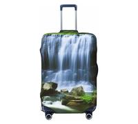 Dwrepo Housse de bagage imprimée cascade qui coule vers le bas - Housse de protection extensible anti-rayures pour valise de voyage lavable pour bagages de 45,7 à 81,3 cm, Noir , x-large