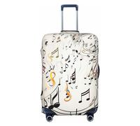 Dwrepo Housse de bagage imprimée notes de musique, housse de valise élastique lavable, anti-rayures, protection de bagages en élasthanne, housses de bagages de voyage pour bagages de 45,7 à 81,3 cm,