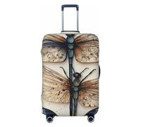 Dwrepo Housse de bagage moderne en forme de libellule élastique lavable anti-rayures en élasthanne pour bagages de 45,7 à 81,3 cm, Noir , L