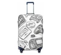 Dwrepo Housse de bagage monochrome de style croquis de jeu, housse de valise élastique lavable, anti-rayures, protection en élasthanne, housses de bagages de voyage pour bagages de 45,7 à 81,3 cm,