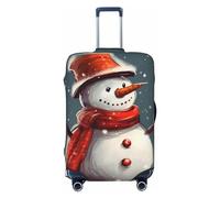 Dwrepo Housse de bagage motif bonhomme de neige élastique lavable anti-rayures en élasthanne pour bagages de 45,7 à 81,3 cm, Noir , L