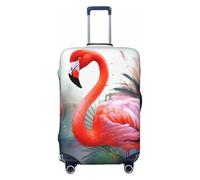Dwrepo Housse de bagage motif flamant rose peinte, élastique, lavable, anti-rayures, protection de valise, en élasthanne, housses de bagages de voyage pour bagages de 45,7 à 81,3 cm, Noir , L