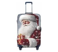 Dwrepo Housse de bagage motif Père Noël et neige - Élastique - Lavable - Anti-rayures - En élasthanne - Pour bagages de 45,7 à 81,3 cm, Noir , M