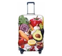 Dwrepo Housse de bagage pour aliments sains, housse de valise élastique lavable anti-rayures en élasthanne, protection de bagages, housses de bagages de voyage pour bagages de 45,7 à 81,3 cm, Noir ,