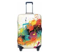 Dwrepo Housse de bagage sur le thème de la musique abstraite, élastique, lavable, anti-rayures, protection en élasthanne, housses de bagages de voyage pour bagages de 45,7 à 81,3 cm, Noir , L