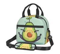Dwrepo Joli sac à déjeuner isotherme avec bandoulière réglable et motif avocat pour femme et homme, Noir , Taille unique, Toutes saisons