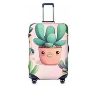 Dwrepo Jolie housse de bagage avec plantes succulentes, élastique, lavable, anti-rayures, protection en élasthanne, housse de bagage de voyage pour bagages de 45,7 à 81,3 cm, Noir , M