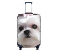 Dwrepo Jolie housse de bagage pour chien maltais, housse élastique lavable, anti-rayures, protection de bagages en élasthanne, housses de bagages de voyage pour bagages de 45,7 à 81,3 cm, Noir ,