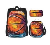 Dwrepo Lot de 3 sacs à dos 3 en 1 avec sac à déjeuner, boîte à stylos, sac à dos de voyage coloré pour ordinateur portable, sac à dos de grande capacité pour homme et femme, sac à dos décontracté,