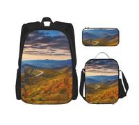 Dwrepo Lot de 3 sacs à dos avec sac à déjeuner, boîte à stylos, sac à dos de voyage en montagne, sac à dos de grande capacité, sac à dos pour ordinateur portable pour homme et femme, sac à dos