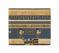 Dwrepo Portefeuille égyptien pharaonique fresques pour homme et femme en cuir - Petit portefeuille fin à deux volets - Blanc, taille unique, décontracté, blanc, taille unique, décontracté, blanc,