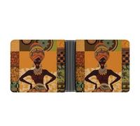 Dwrepo Portefeuille en cuir à deux volets pour homme et femme africaine, portefeuille fin avec plusieurs cartes, porte-cartes classique, noir, taille unique, classique, Noir , Taille unique, Classique