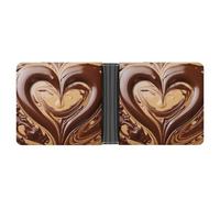Dwrepo Portefeuille en cuir à deux volets pour homme - Motif cœur fondant - Portefeuille fin avec plusieurs cartes - Porte-cartes classique - Noir - Taille unique - Classique - Noir - Taille unique,