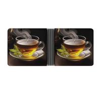 Dwrepo Portefeuille en cuir à deux volets pour homme - Portefeuille fin pour tasse de thé avec plusieurs cartes - Porte-cartes classique - Noir - Taille unique - Classique - Noir - Taille unique, Noir