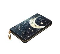 Dwrepo Portefeuille en cuir avec fermeture éclair pour femme - Grande capacité - Porte-cartes pour homme et femme - Noir - Taille unique - Moderne, Noir , Taille unique, Moderne