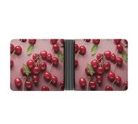 Dwrepo Portefeuille en cuir pour homme - Joli portefeuille fin rouge cerise avec plusieurs cartes - Porte-cartes classique pour homme - Noir - Taille unique - Classique - Noir - Taille unique, Noir ,