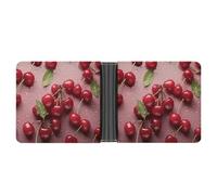 Dwrepo Portefeuille en cuir pour homme - Joli portefeuille fin rouge cerise avec plusieurs cartes - Porte-cartes classique pour homme - Noir - Taille unique - Classique - Noir - Taille unique, Noir ,