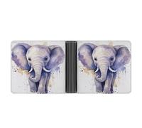 Dwrepo Portefeuille en cuir pour homme - Portefeuille fin à deux volets pour homme - Motif éléphant mignon - Aquarelle - Avec plusieurs cartes - Porte-cartes classique - Noir - Taille unique -