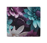 Dwrepo Portefeuille fin à deux volets en cuir avec motif fleurs violettes et bleu sarcelle pour homme et femme, taille unique, décontracté, blanc, taille unique, décontracté, blanc, Taille unique,