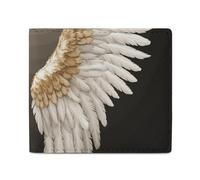 Dwrepo Portefeuille fin en cuir avec ailes d'ange pour homme et femme - Petit portefeuille fin à deux volets - Blanc - Taille unique - Décontracté - Blanc - Taille unique, blanc, Taille unique,