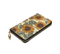 Dwrepo Portefeuille romantique en cuir avec fermeture éclair pour femme et homme - Grande capacité - Noir - Taille unique, Noir , Taille unique