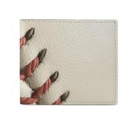 Dwrepo Portefeuilles en tricot de baseball pour femmes et hommes - Petit portefeuille fin pour cartes de crédit - Portefeuille à deux volets - Blanc - Taille unique - Décontracté - Blanc - Taille