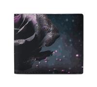 Dwrepo Purple Rose Portefeuilles en cuir pour homme et femme Petit portefeuille fin à deux volets avec porte-cartes Blanc Taille unique Décontracté, Blanc, Taille unique, Décontracté, blanc, Taille