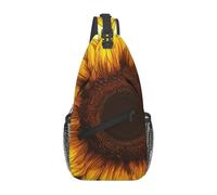 Dwrepo Sac à bandoulière pour femme et homme, sac à dos à bandoulière, sac de poitrine avec fond tournesol, sac à dos de randonnée, sac à dos à bandoulière, noir, taille unique, Noir , Taille unique,