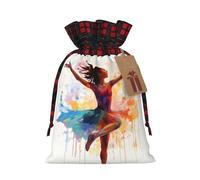 Dwrepo Sac cadeau coloré avec cordon de serrage pour femme - Petit sac cadeau de Noël pour fête de fin d'année, noir, 1 pièce, Noir , 1 Count (Pack of 1)