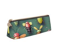 Dwrepo Trousse à crayons en cuir avec fermeture éclair - Atlas des insectes - Jolie trousse à crayons pour homme et femme - Trousse de maquillage de voyage - Pochette pour pièces de monnaie - Pour le