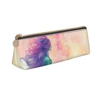 Dwrepo Trousse à crayons en cuir avec fermeture éclair - Belle queue de sirène - Jolie trousse à crayons pour homme et femme - Trousse de maquillage de voyage - Pochette pour pièces de monnaie - Pour