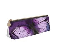 Dwrepo Trousse à crayons en cuir avec fermeture éclair - Belle trousse à crayons en forme de papillon pour homme et femme - Trousse de voyage, trousse de maquillage - Pochette pour pièces de monnaie