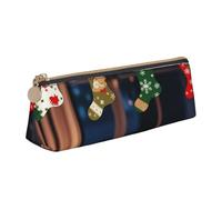Dwrepo Trousse à crayons en cuir avec fermeture éclair - Chaussettes de Noël - Jolie trousse à crayons pour homme et femme - Trousse de maquillage de voyage - Pochette pour pièces de monnaie - Pour le